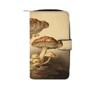 Vintage Mushrooms Wallet Multifunctional Leather Wallets for Men Compact Long Wallet Credit Card Holder Passport Bag