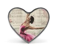 Vintage Music Art Ballet Girl Badge Heart Shape Cute Brooch Pins Button Badges for Backpack Jackets Hats Decor