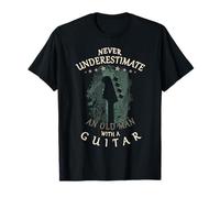 Vintage Music Grandpa | Old Man with a Guitar Father's Day T-Shirt
