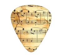 Vintage Music Note Art Printed Guitar Picks 12 Pack Picks Sampler With Storage Box For Guitar Bass Ukulele 0.46mm