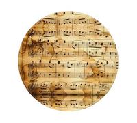 Vintage Music Note Art Round Non-Slip Rubber Mouse Pad- Durable And Comfortable For Office, Gaming, And Learning 8in1 Pc