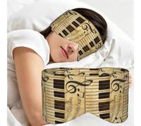 Vintage Music Note Piano, Sleep Mask for Home Travel, Full Eye Covers Light Blocking Eye Mask Sleep Eye and Ear Muffs