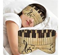 Vintage Music Note Piano, Sleep Mask for Home Travel, Full Eye Covers Light Blocking Eye Mask Sleep Eye and Ear Muffs