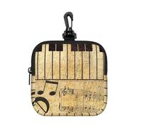 Vintage Music Note Piano, Square Zipper Storage Bag, Neoprene Coin Purse, Small Wallets, Change Pouch, Change Purse