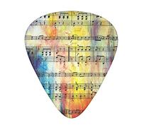 Vintage Music Note Printed Guitar Picks 12 Pack Picks Sampler With Storage Box For Guitar Bass Ukulele 0.46mm