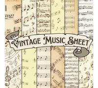 Vintage Music Sheet Scrapbook Paper Craft Pad: 12 Old Musical Note Designs, 36 Double-Side Sheets Printed on 8.5"x8.5" Size Paper. Perfect for ... Junk Journaling, Decoupage, Mix Media & More!