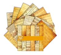 Vintage Music-Themed Scrapbook Paper - 24 Sheets 15x15cm Single-Sided Aged Design with Musical Notes & Score Patterns for Junk Journal, Card Making and Memory Keeping (VintageScore, 6×6 Inch)