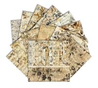 Vintage Music-Themed Scrapbook Paper - 24 Sheets 15x15cm Single-Sided Aged Design with Musical Notes & Score Patterns for Junk Journal, Card Making and Memory Keeping (BloomNotes, 6×6 Inch)