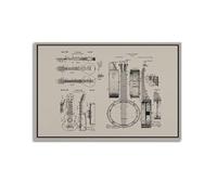 Vintage Musical Instrument Blueprint Poster, Industrial Design Technical Drawing Poster Decorative Painting Canvas Wall Posters And Art Picture Print Modern Family Bedroom Decor Posters 20x30inch(50x