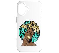 Vintage My Ancestors Dreams Aqua Teal Afro Black Woman Diva Case for iPhone 16