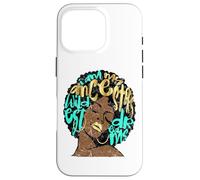 Vintage My Ancestors Dreams Aqua Teal Afro Black Woman Diva Case for iPhone 16 Pro