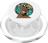 Vintage My Ancestors Dreams Aqua Teal Afro Black Woman Diva PopSockets PopGrip for MagSafe
