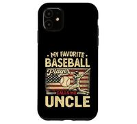 Vintage My Favorite Baseball Player Calls Me Uncle US Flag Case for iPhone 11