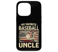 Vintage My Favorite Baseball Player Calls Me Uncle US Flag Case for iPhone 13 Pro