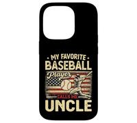 Vintage My Favorite Baseball Player Calls Me Uncle US Flag Case for iPhone 14 Pro