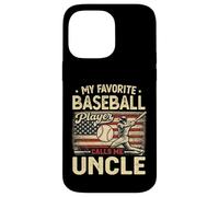 Vintage My Favorite Baseball Player Calls Me Uncle US Flag Case for iPhone 14 Pro Max
