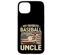 Vintage My Favorite Baseball Player Calls Me Uncle US Flag Case for iPhone 15 Plus