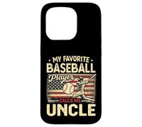 Vintage My Favorite Baseball Player Calls Me Uncle US Flag Case for iPhone 15 Pro