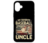 Vintage My Favorite Baseball Player Calls Me Uncle US Flag Case for iPhone 16 Plus