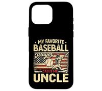 Vintage My Favorite Baseball Player Calls Me Uncle US Flag Case for iPhone 16 Pro Max