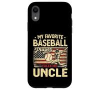 Vintage My Favorite Baseball Player Calls Me Uncle US Flag Case for iPhone XR