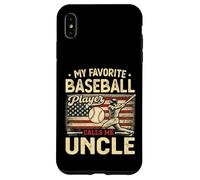 Vintage My Favorite Baseball Player Calls Me Uncle US Flag Case for iPhone XS Max