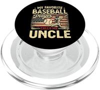 Vintage My Favorite Baseball Player Calls Me Uncle US Flag PopSockets PopGrip for MagSafe