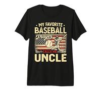 Vintage My Favorite Baseball Player Calls Me Uncle US Flag Premium T-Shirt