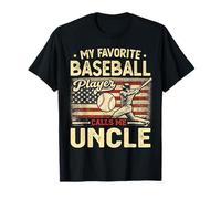 Vintage My Favorite Baseball Player Calls Me Uncle US Flag T-Shirt