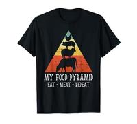Vintage My Food Pyramid Eat Meat Repeat BBQ Lover BBQ Chef T-Shirt