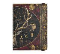 Vintage Mystical Reindeer Gothic Boho Leather Passport Holder Covers Case for travel Vaccine Card Holder Cover Combo Passport Holder Case for men Lightweight