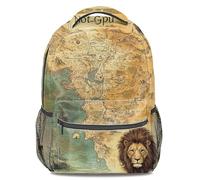 Vintage Mythic Map Print Backpack - Dark Academia Style Rucksack for University, Travel & Daily Commuting