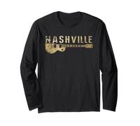 Vintage Nashville Guitar Music Country Music Lovers Gifts Long Sleeve T-Shirt