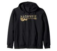 Vintage Nashville Guitar Music Country Music Lovers Gifts Zip Hoodie