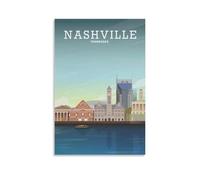 Vintage NASHVILLE TENNESSEE Travel Poster Canvas Art Print Office Family Bedroom Decorative Posters Gift Wall Decor Poster 08x12inch(20x30cm) Unframe