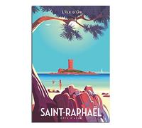 Vintage National Park Posters Affiche Saint Raphaël Canvas Art Print Office Family Bedroom Decorative Posters Gift Wall Decor Poster 8x12inchs(20x30cm) Unframe-.