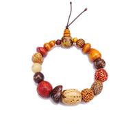 Vintage Natural 18 Bodhi Seed Bracelet Bangles Buddha Charm Bracelet Buddhist Wood Beads