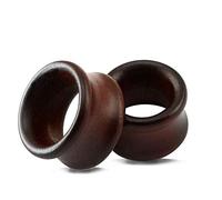 Vintage Natural Brown Wood Organic Ear Tunnel Plugs Stretcher Gauges for Men and Women (Gauge=1/2"(12mm))