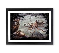 Vintage Natural History OctModern OPus Modern CB Framed Print | A2 Black Framed Wall Art | Ready to Hang | Classic Nature Picture | Living Room Bedroom Lounge Office