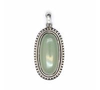 Vintage natural stone oval crystal pendant simple personality opal rhodonite handmade necklace unisex spring and autumn jewelry - 1 piece Green aventurine One Size