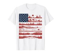 Vintage Nature Landscape Flag Wilderness Scenic Vibe Value Graphic T-Shirt, Men, White, L