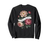 Vintage Nature's Sweetheart Rose Floral Botanical Artwork Sweatshirt