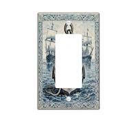 Vintage Nautical Anchor Decorative Light Switch Cover Plate 1 Gang Single Rocker, Aesthetic Route Map Electrical Switchplate, Retro Cool Pattern Electrical Faceplate for Room