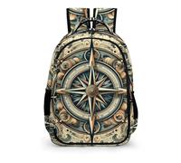 Vintage Nautical Compass Rose Backpack - Laptop Backpack for Women, Stylish Daypack for School Work Travel