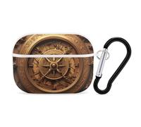 Vintage Nautical Compass World Map Earphone Case PC Bluetooth Earbud Case Compatible with Airpods Pro White-style