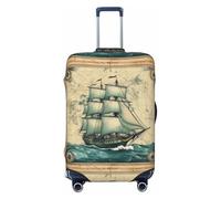 Vintage Nautical Map Clipper Ship Compass Luggage Cover Suitcase Cover Protector Travel Suitcase Cover