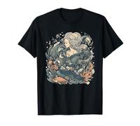 Vintage Nautical Mermaids Sirens For Oceanic Elegant Women T-Shirt