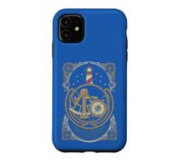 Vintage Nautical Navigation Lighthouse Compass Sextant Case for iPhone 11