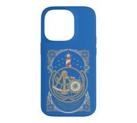 Vintage Nautical Navigation Lighthouse Compass Sextant Case for iPhone 14 Pro
