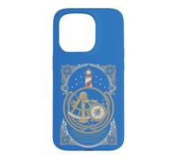 Vintage Nautical Navigation Lighthouse Compass Sextant Case for iPhone 15 Pro